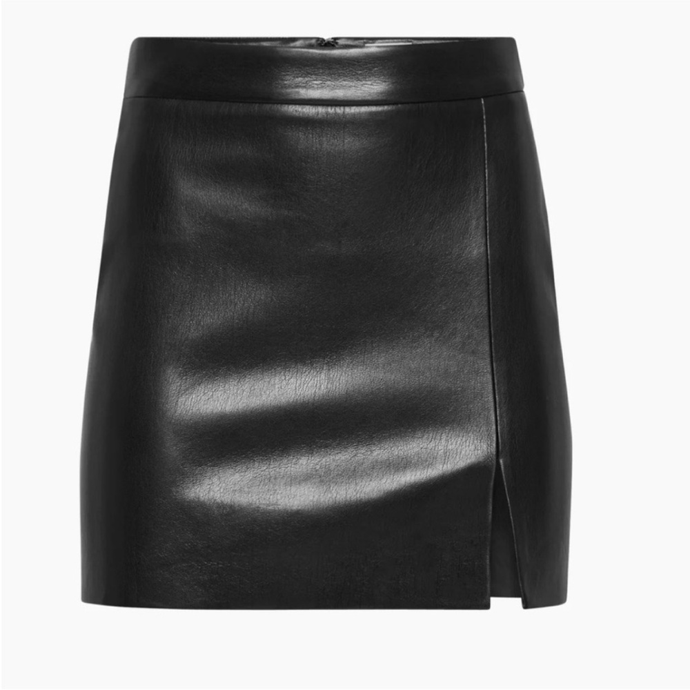 Aritzia Black leather Mini Skirt